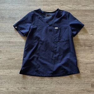 Figs navy V neck scrub top